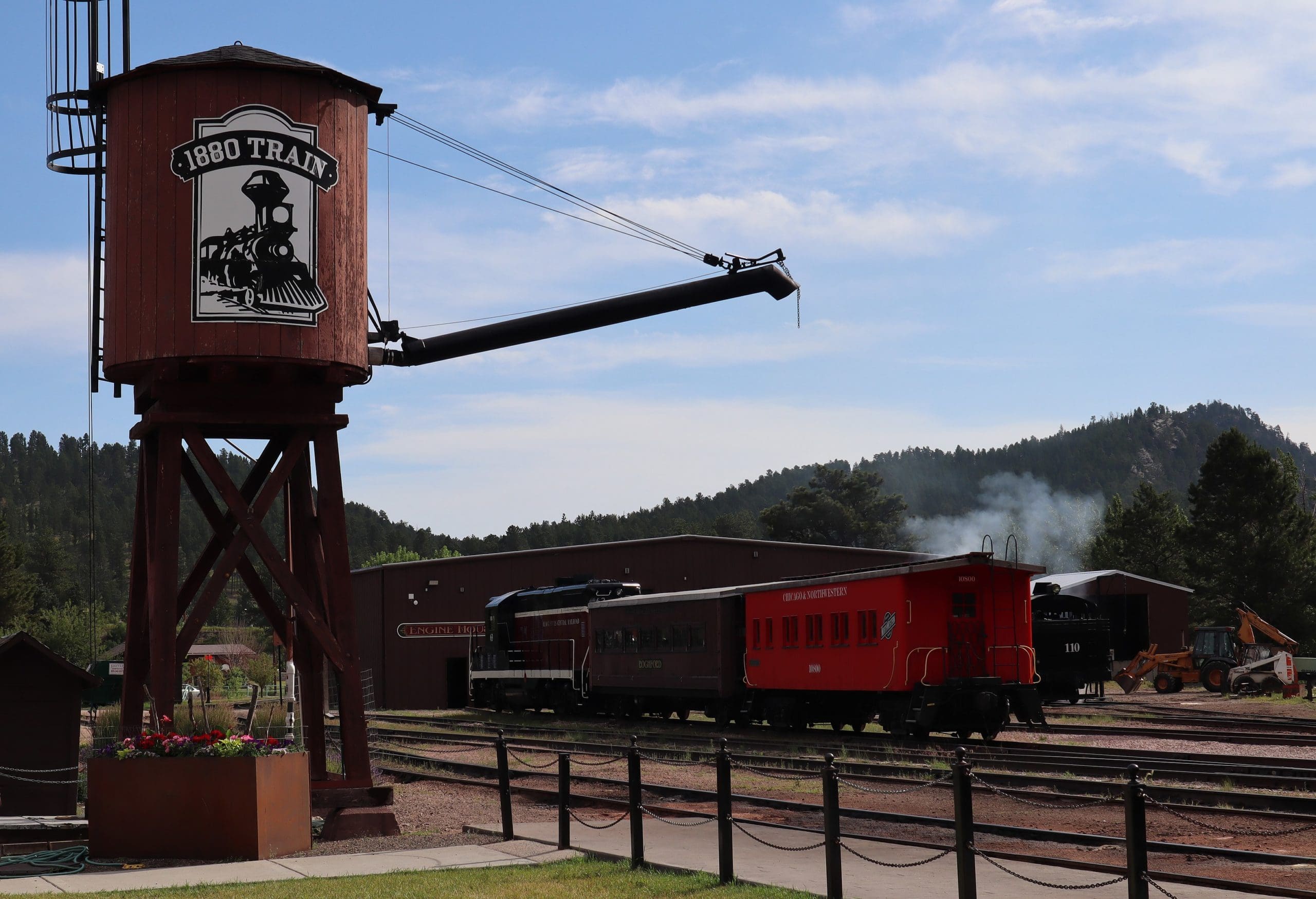 View of the 1880s train depot located in Hill City