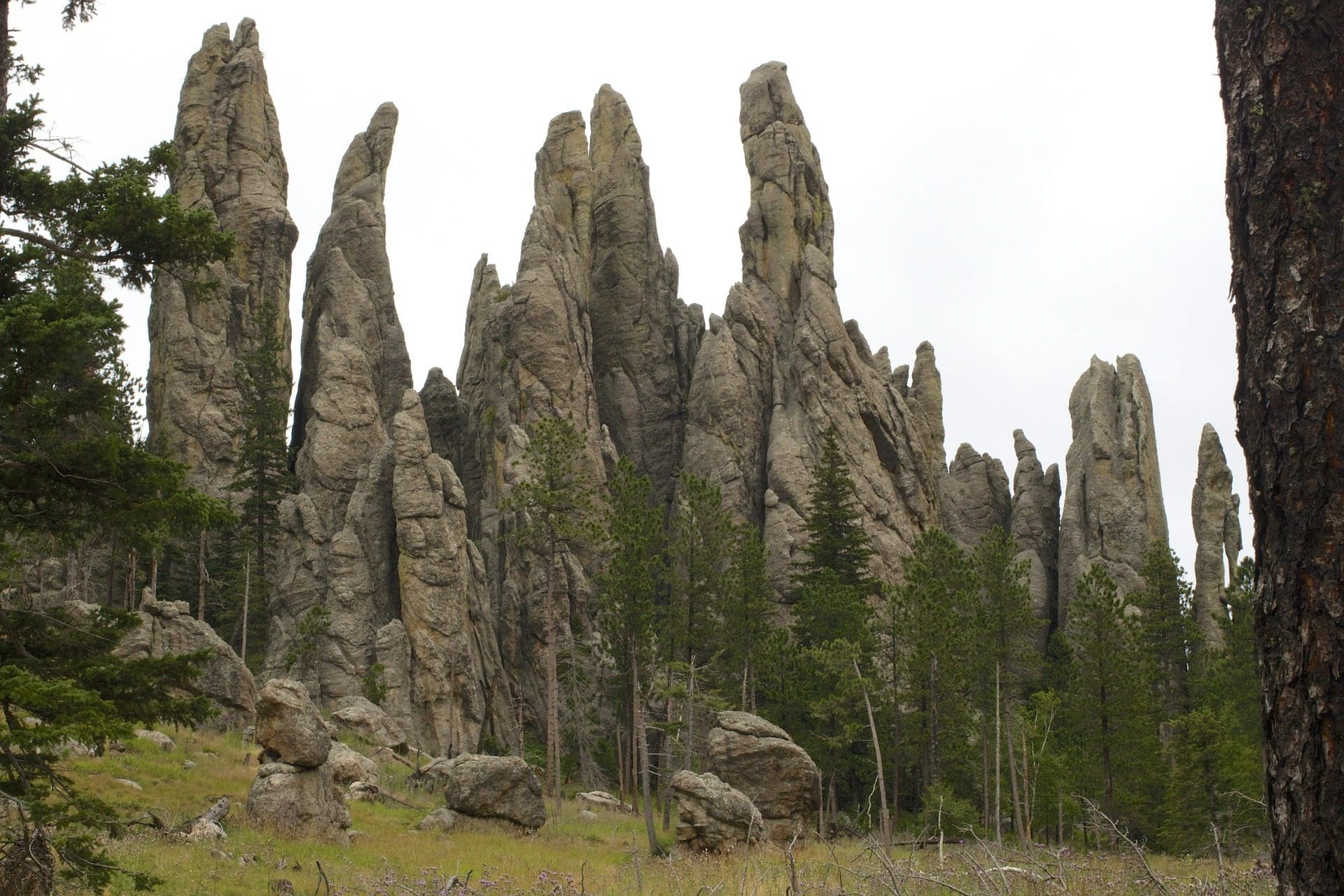 View of a rock formation in Needles Highway in the Black Hills of South Dakota